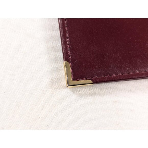 Vintage Burgundy Leather Travel Wallet: Bifold Organizer, Card Holder - Picture 7 of 10